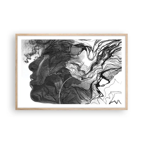 Een poster in een licht eiken lijst - Verstrikt in dromen - 91x61 cm