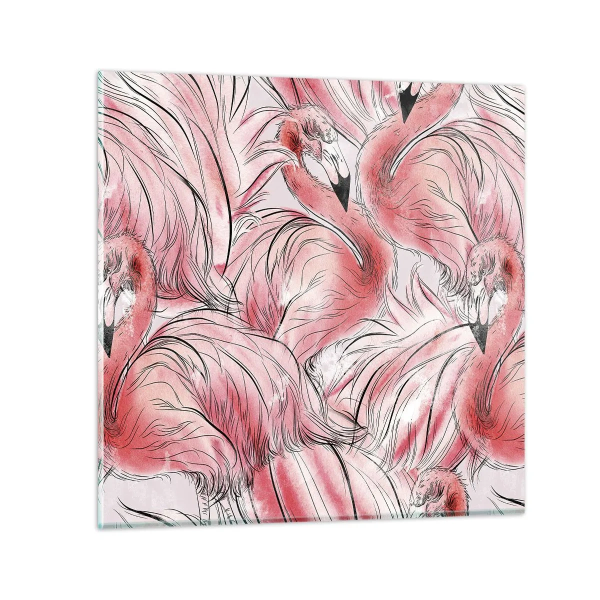 Schilderen op glas - Vogelcorps de ballet - 70x70 cm