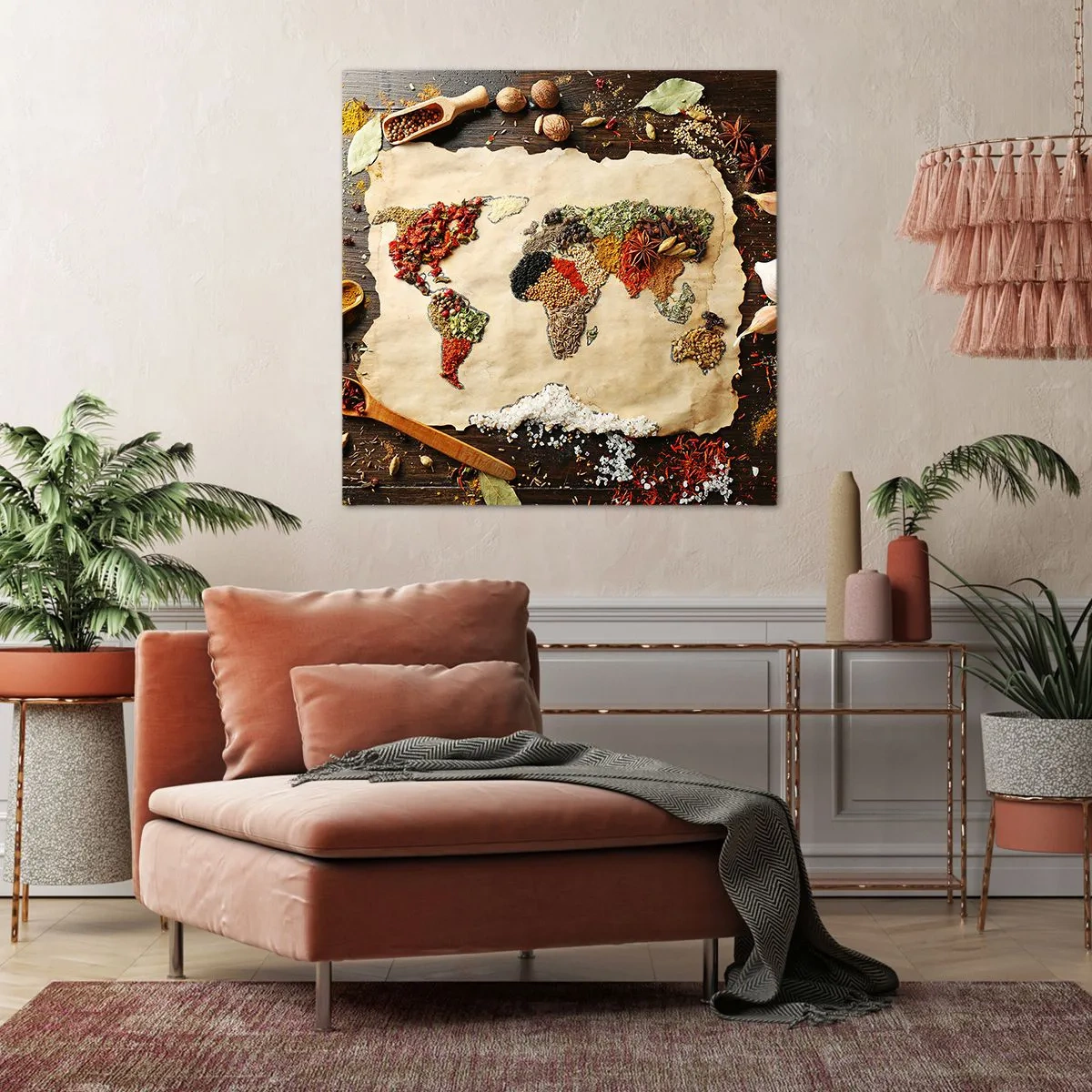 Schilderen op canvas - Alle smaken van de wereld - 60x60 cm