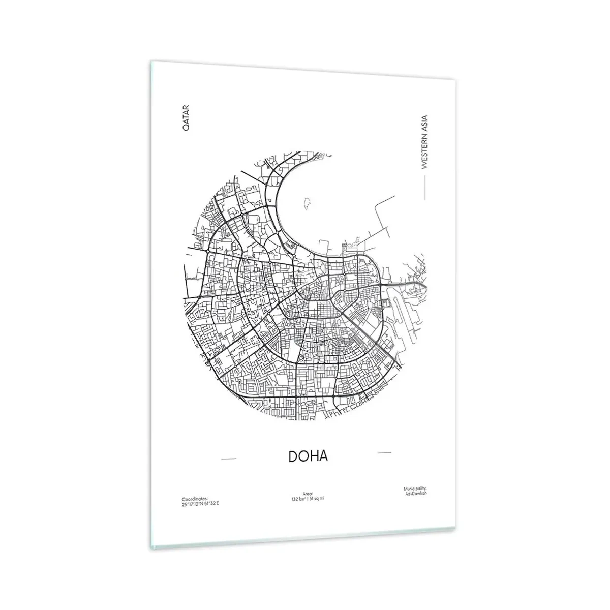 Schilderen op glas - Anatomie van Doha - 50x70 cm