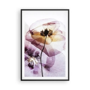 Poster in een zwarte lijst - Transparante lichaamsbloemen - 61x91 cm
