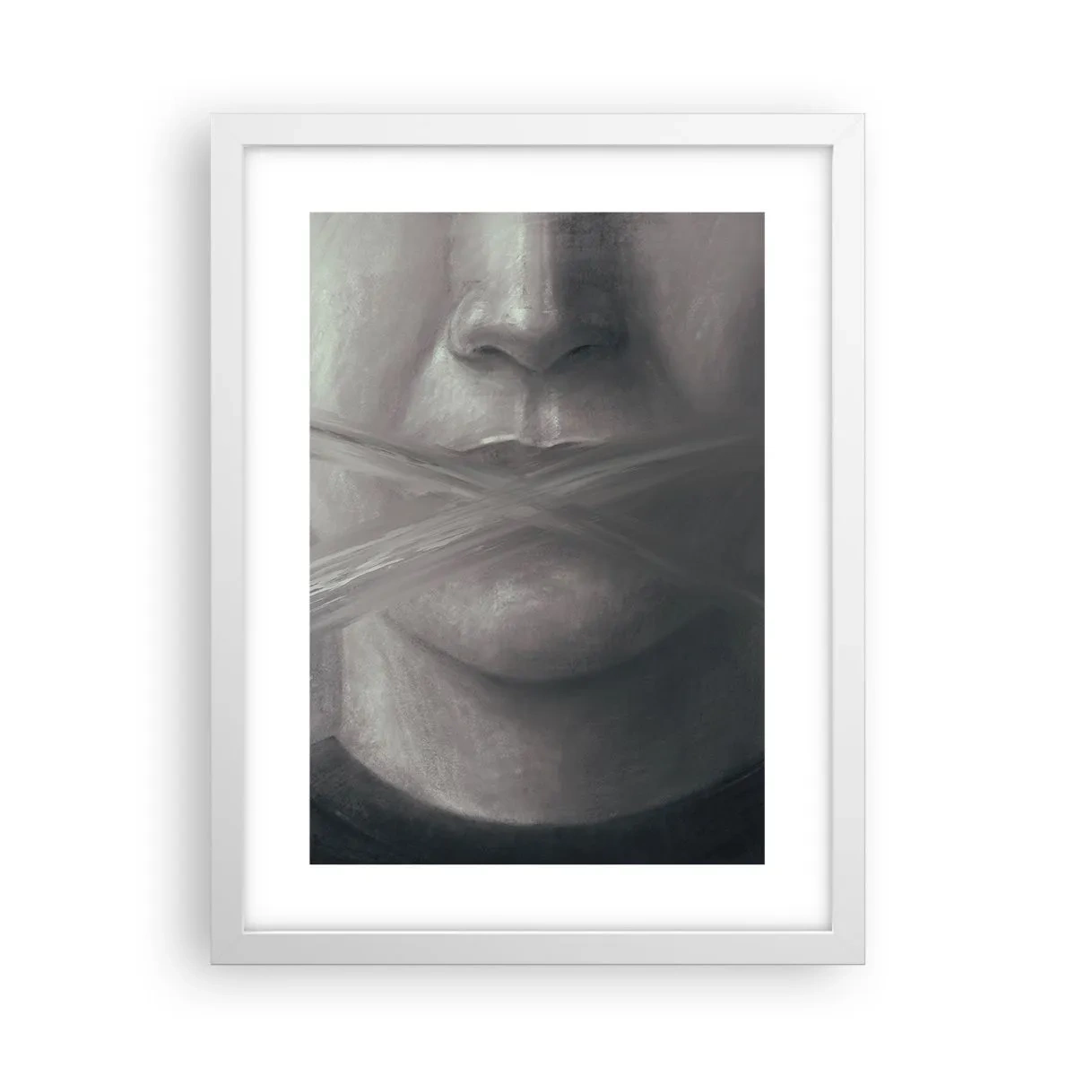 Poster in een witte lijst - Zonder een woord - 30x40 cm