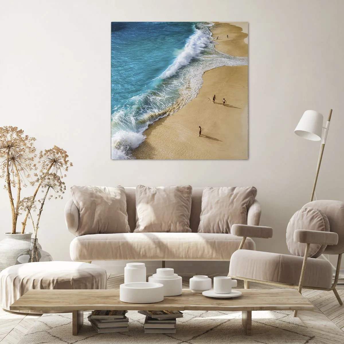 Schilderen op canvas - En dan de zon, het strand… - 40x40 cm