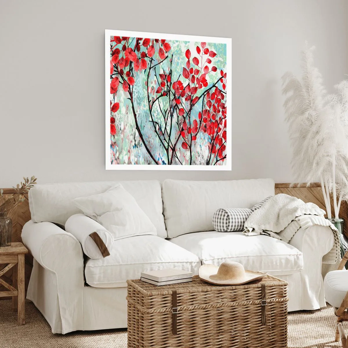 Poster - Boom in scharlaken - 30x30 cm