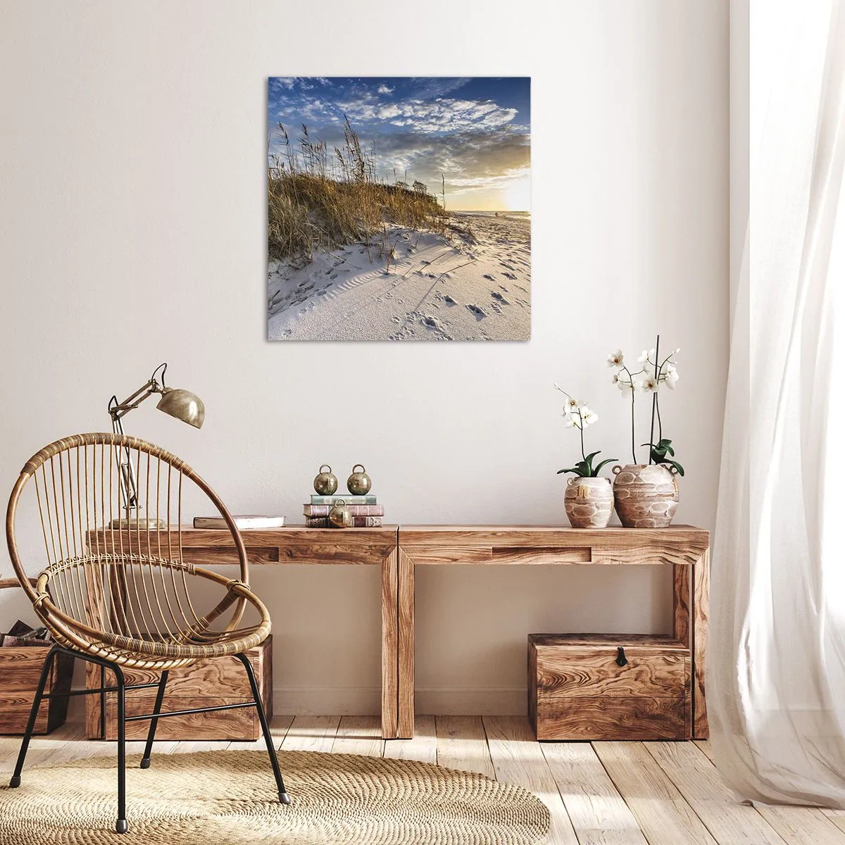 Schilderen op canvas - Een uitnodiging voor een wandeling - 30x30 cm