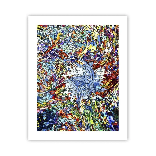 Poster - Glas in lood druppel - 40x50 cm