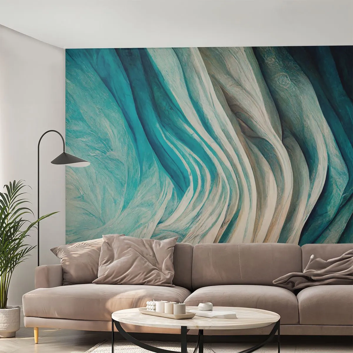 Fotobehang Premium Canvas - Blauwe onverzadigbaarheid - Deel, 3D, Abstractie - 250x175 cm