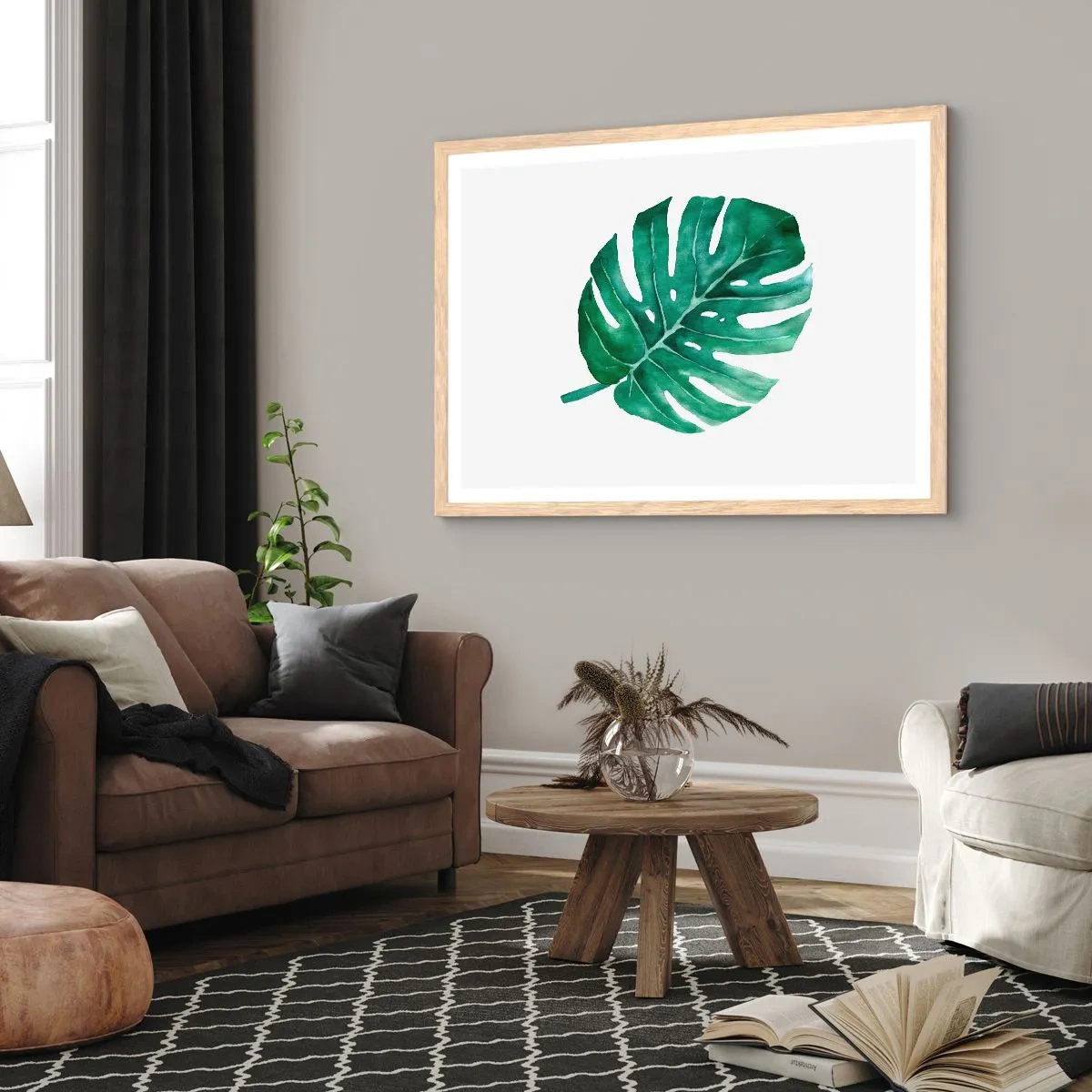 Een poster in een licht eiken lijst - Groen concept - 40x30 cm