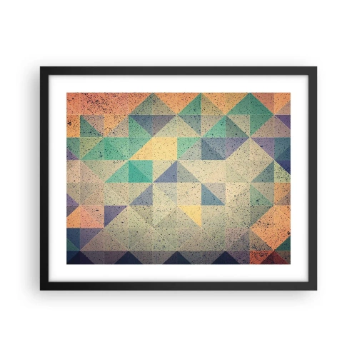 Poster in een zwarte lijst - Republiek van driehoeken - 50x40 cm