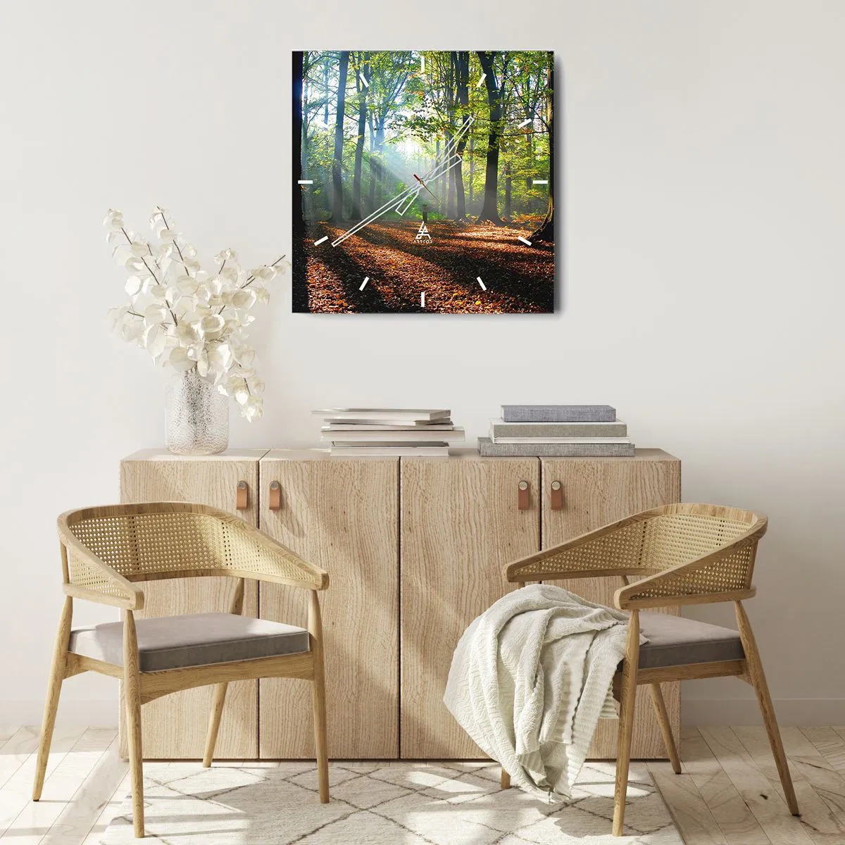 Wandklok - Klok - Lichten en schaduwen - 40x40 cm