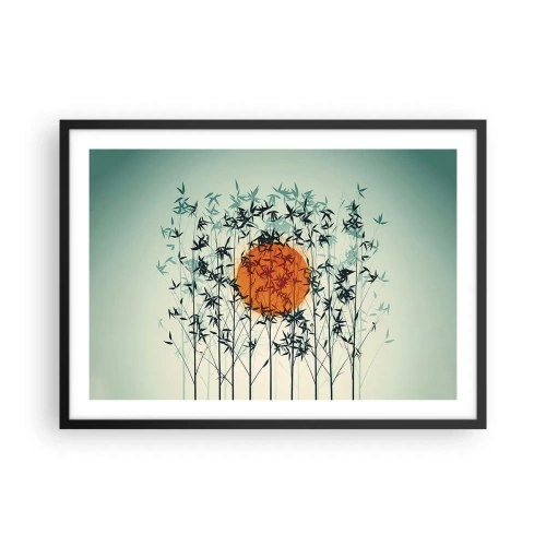 Poster in een zwarte lijst - Japanse zon - 70x50 cm