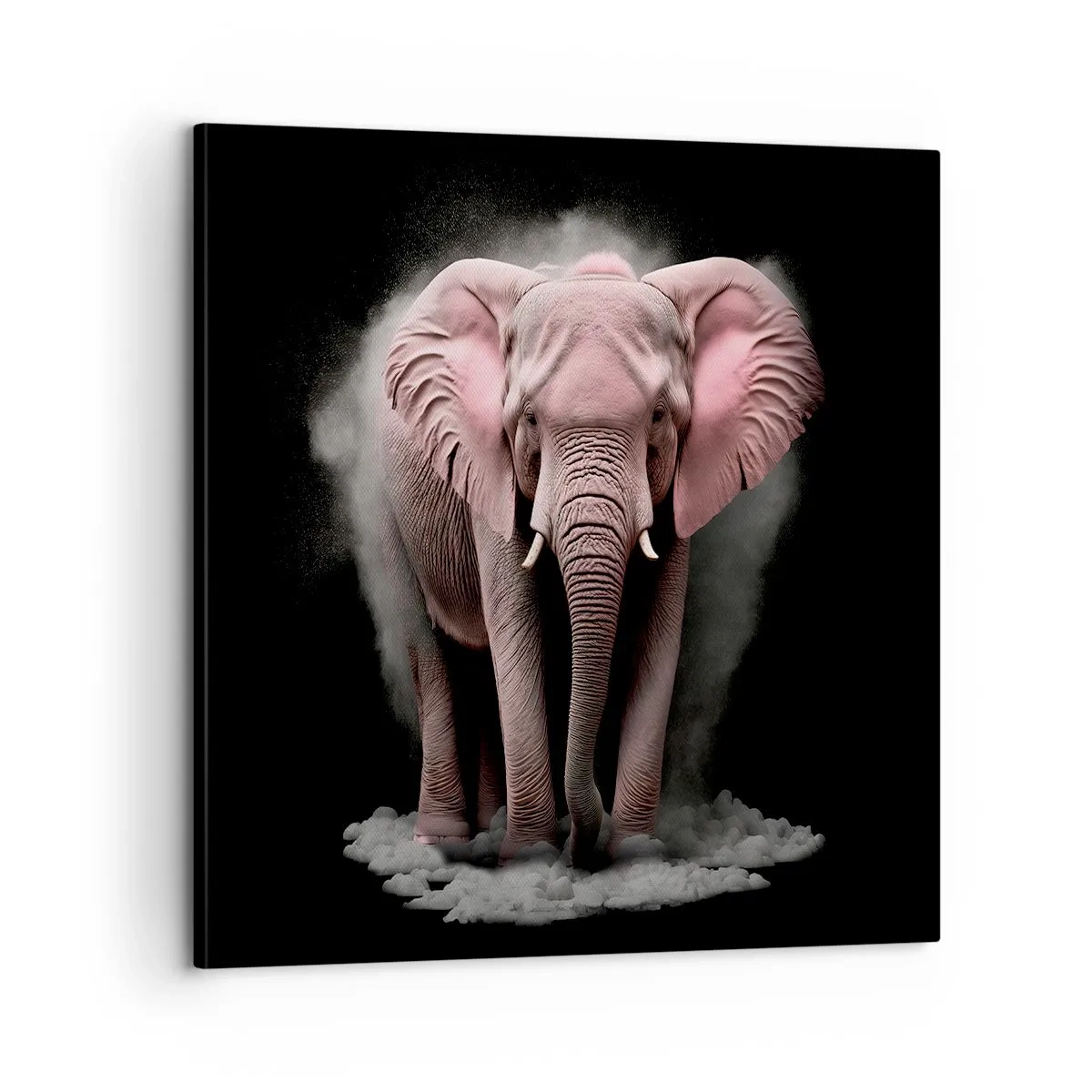Schilderen op canvas - Denk niet aan een roze olifant! - 60x60 cm