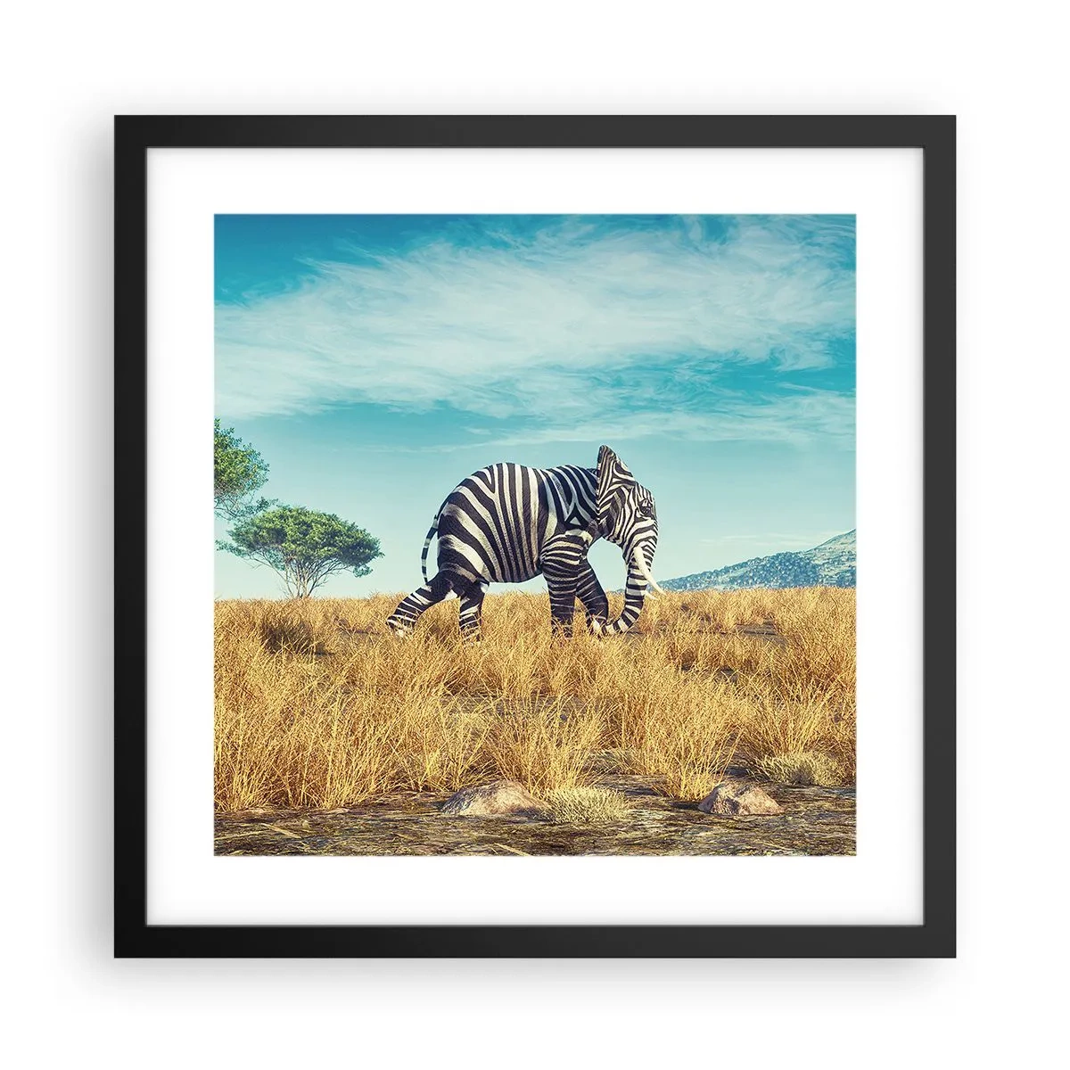 Poster in een zwarte lijst - Grijs is niet meer in de mode - 40x40 cm