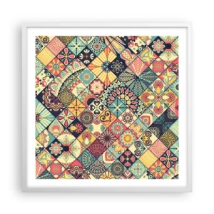 Poster in een witte lijst - Marokkaanse sfeer - 60x60 cm