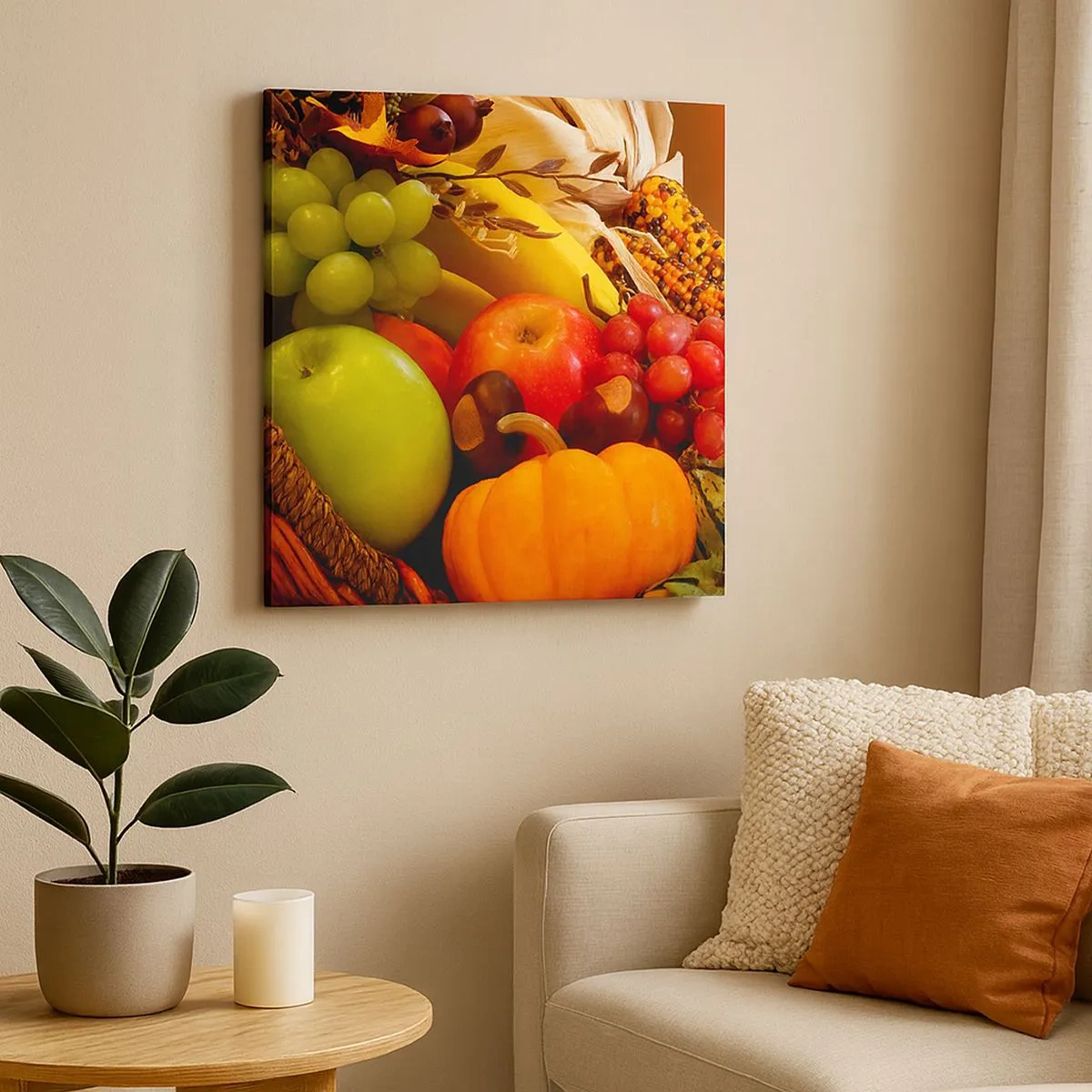 Schilderen op canvas - Oogstmand - 30x30 cm