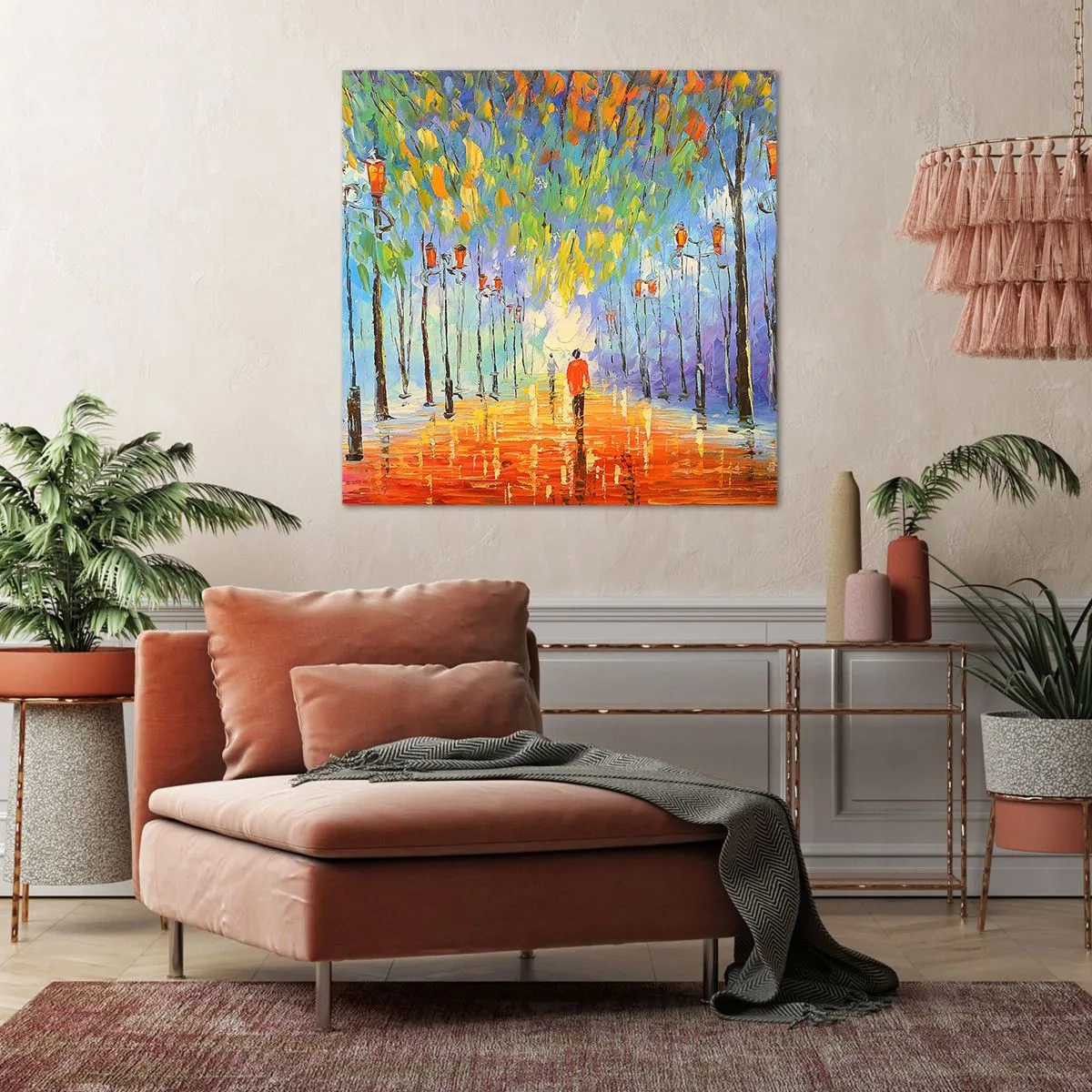 Schilderen op canvas - Nachtlied van regen - 70x70 cm