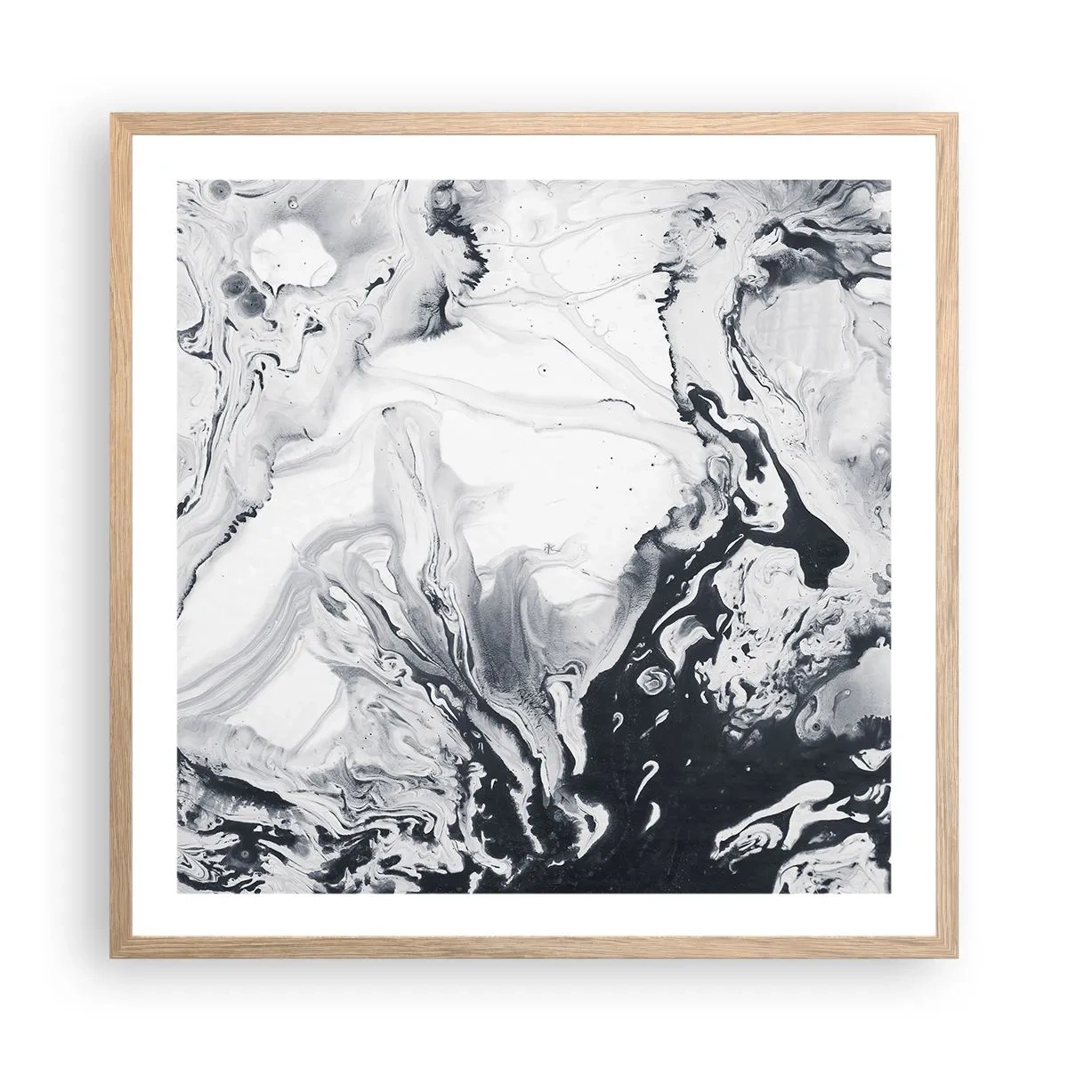 Een poster in een licht eiken lijst - Het binnenste van de aarde - 60x60 cm