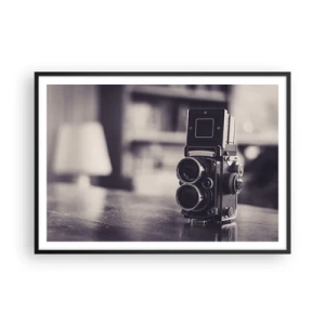 Poster in een zwarte lijst - De magie van oude fotografie - 100x70 cm