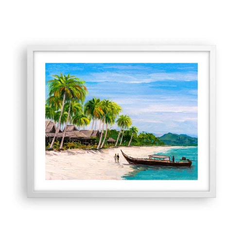 Poster in een witte lijst - Een exotische droom - 50x40 cm