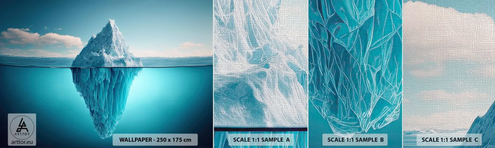 Fotobehang Monster Premium Canvas - Koningin van het ijs - Ijsberg, Water, Gletsjer - 100x30 cm