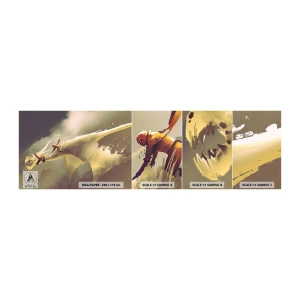 Fotobehang Monster Zelfklevend Deluxe Sticker - De wereld te hulp - Abstractie, Fantasie, Draak - 100x30 cm