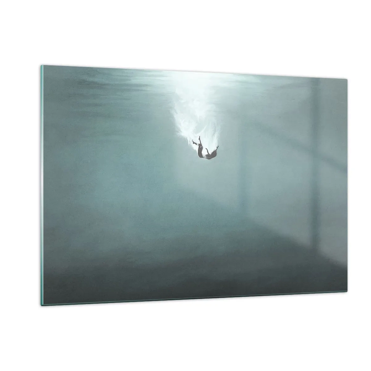 Schilderen op glas - In de armen van de oceaan - 120x80 cm