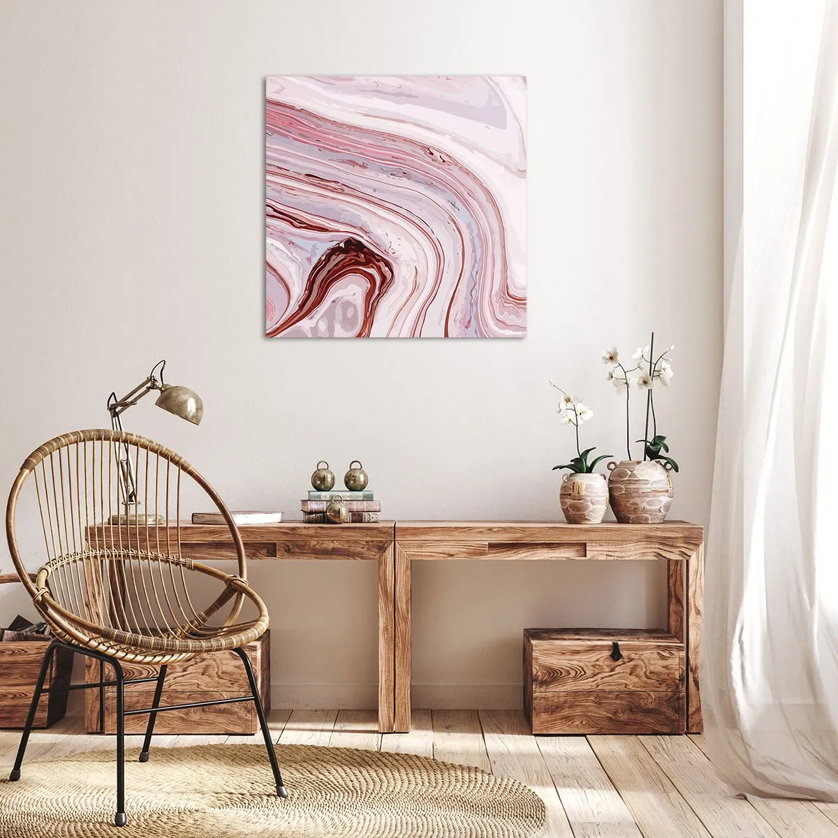 Schilderen op canvas - Rechtdoor, dan rechts naar beneden - 40x40 cm