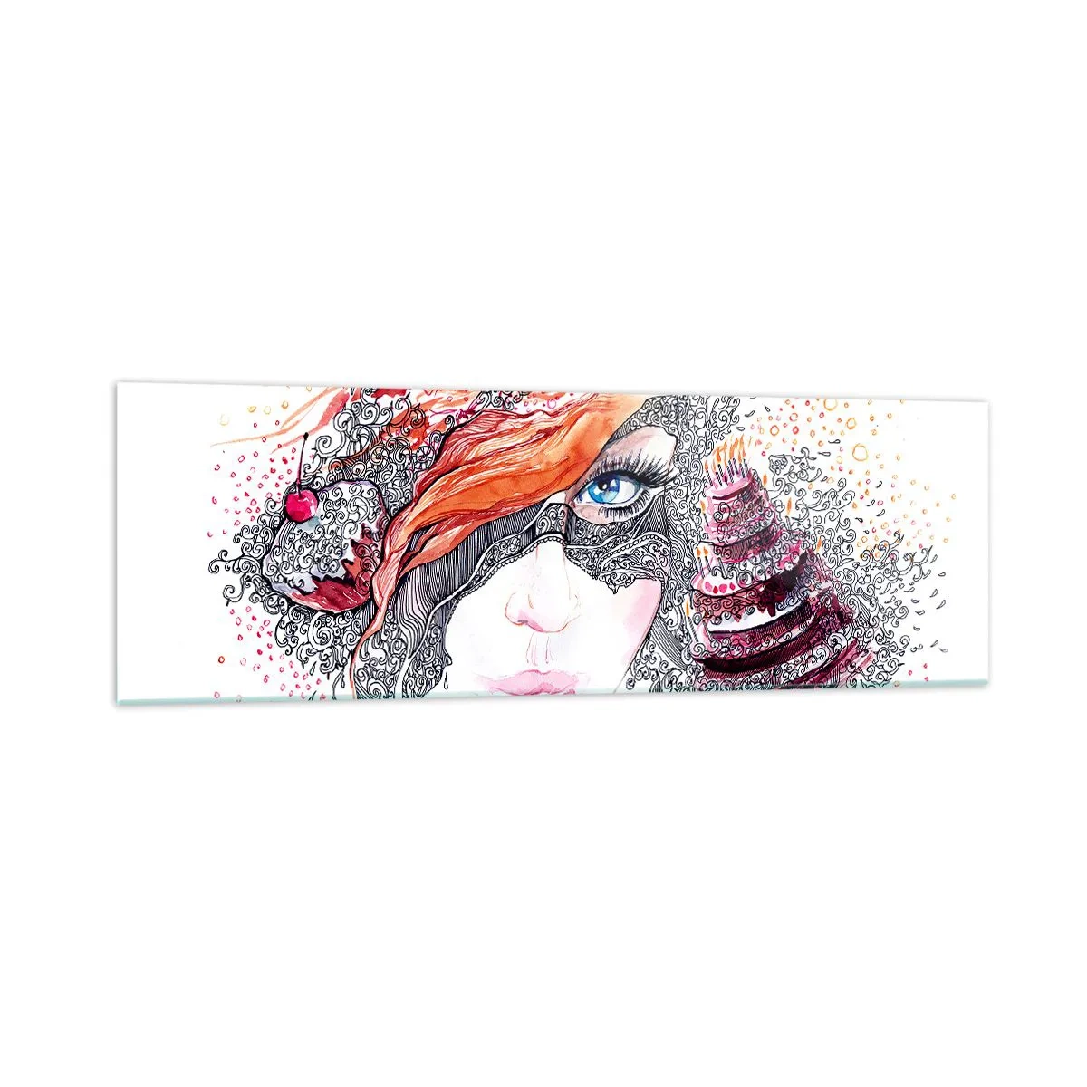 Schilderen op glas - Elke dag is er een feestdag met haar - 160x50 cm