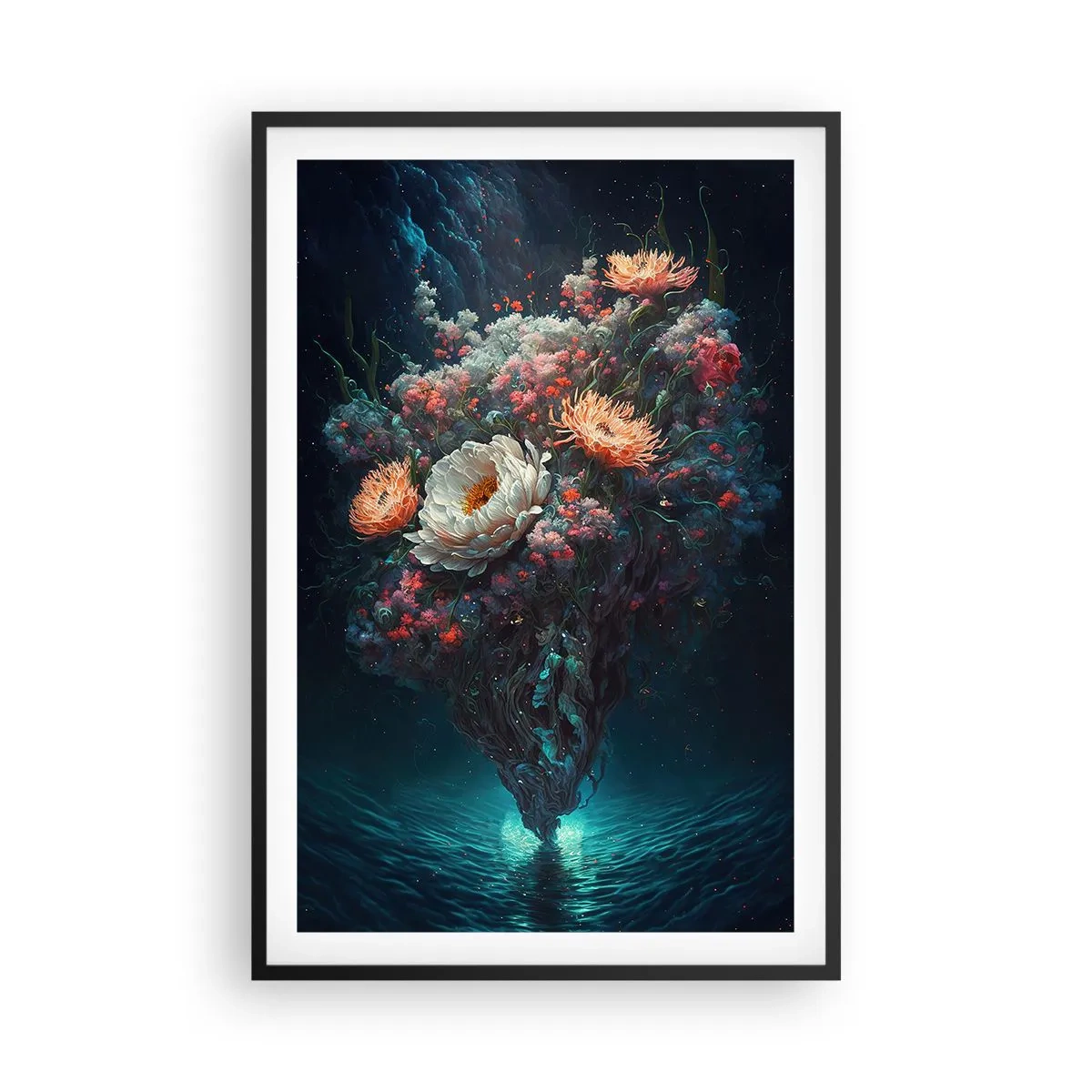 Poster in een zwarte lijst - Een vreemde tuin - 61x91 cm
