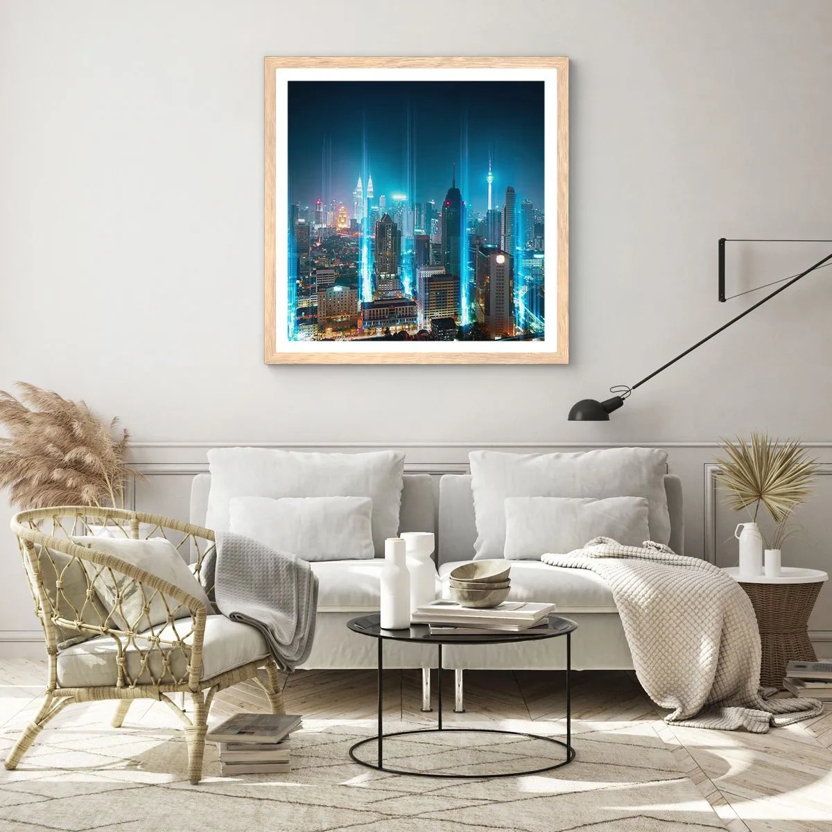 Een poster in een licht eiken lijst - Op z'n Berlijns naar de hemel - 30x30 cm