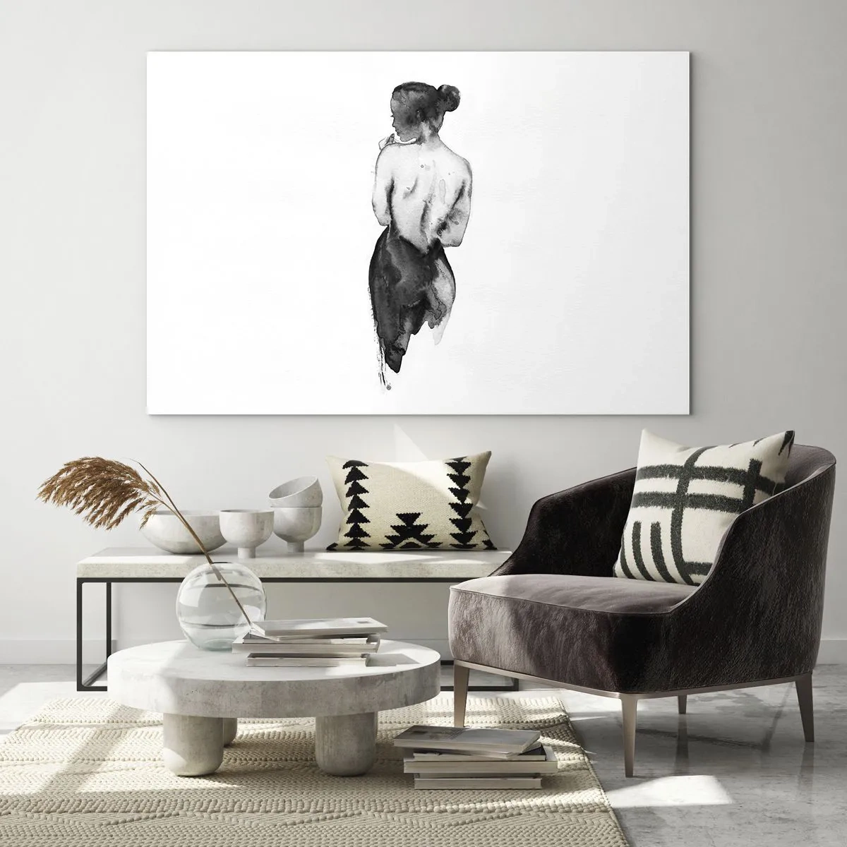 Schilderen op glas - Bij haar verdwijnt de wereld - 100x70 cm