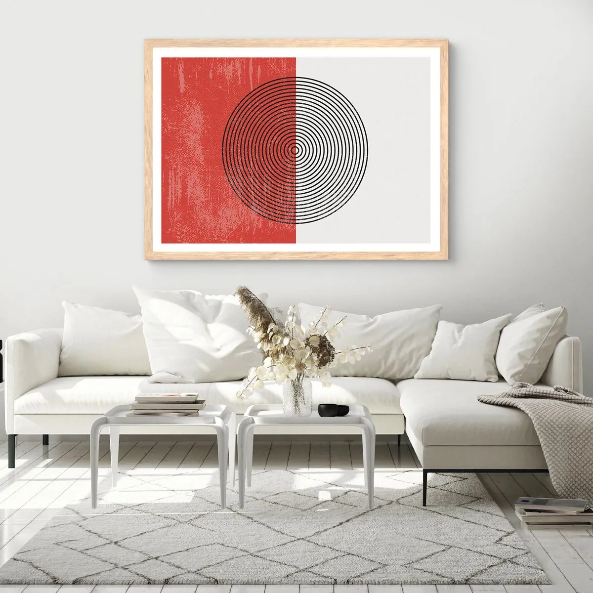 Een poster in een licht eiken lijst - Op de kop geslagen - 91x61 cm