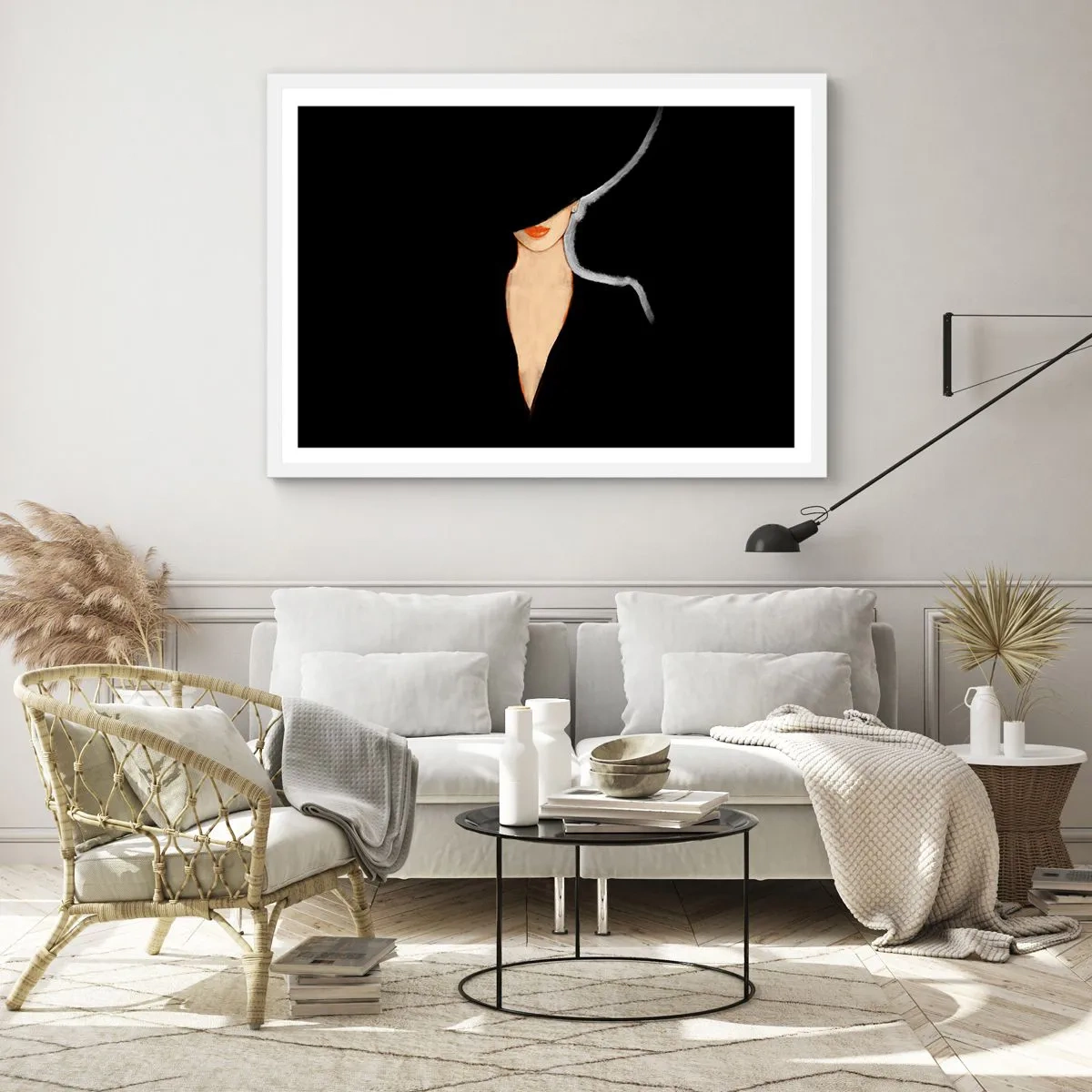 Poster in een witte lijst - Elegantie en stijl - 100x70 cm
