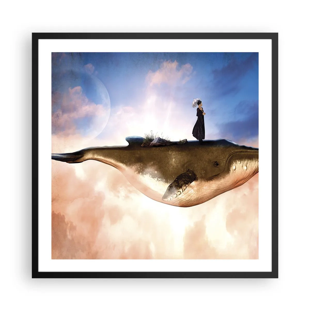 Poster in een zwarte lijst - Een echte reis - 60x60 cm