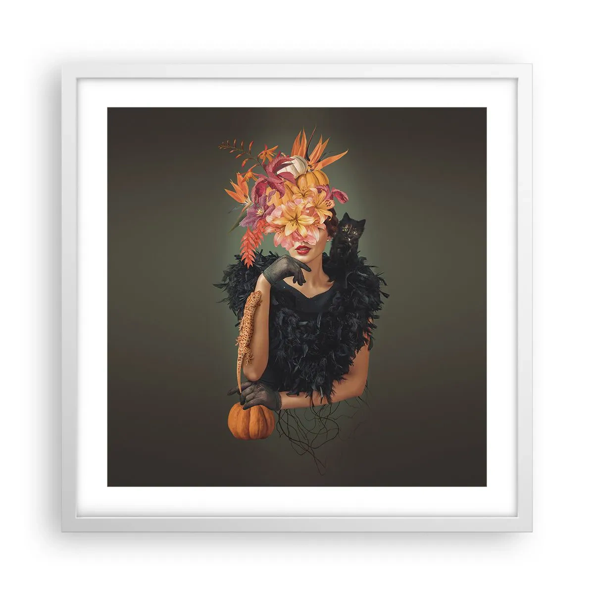 Poster in een witte lijst - De spreuk van een heks - 50x50 cm