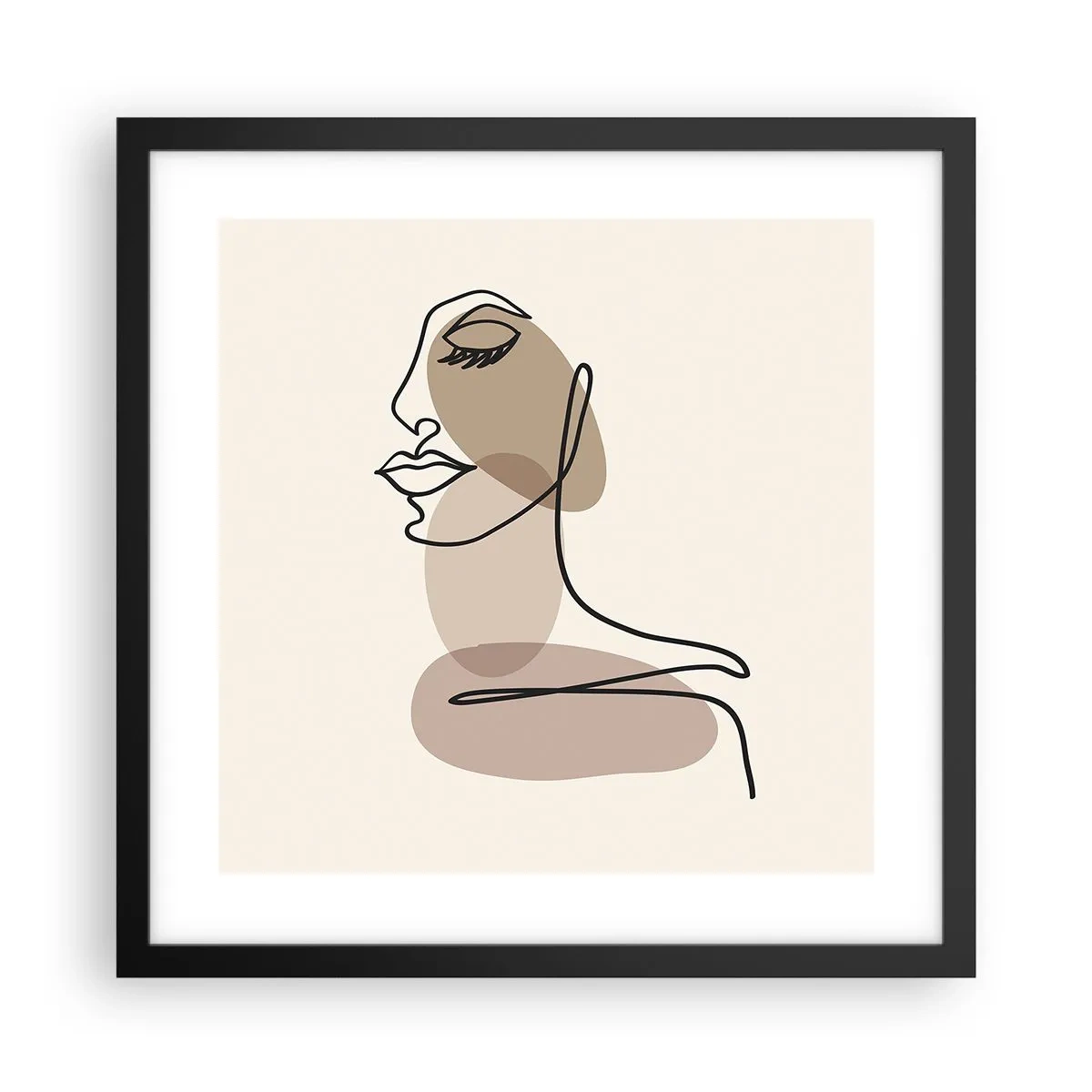 Poster in een zwarte lijst - Luisteren naar zichzelf - 40x40 cm