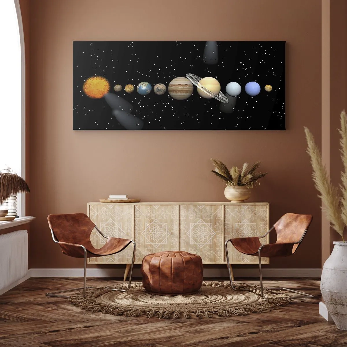 Schilderen op canvas - En de planeten razen, razen...  - 140x50 cm
