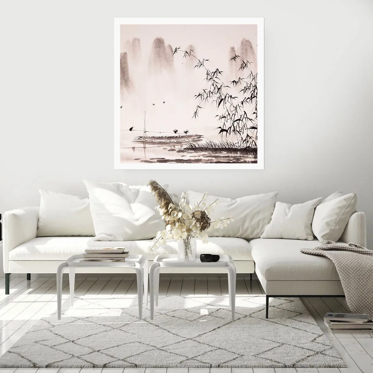 Poster - De stilte van de rijstvelden - 40x40 cm