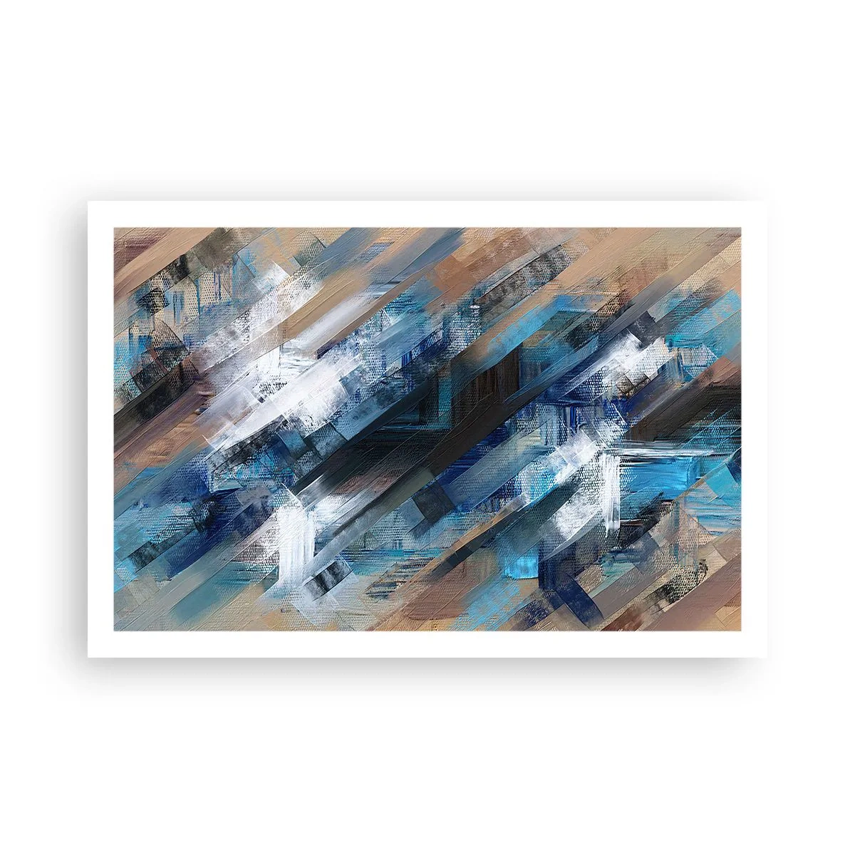 Poster - Op een blauwe diagonaal - 91x61 cm