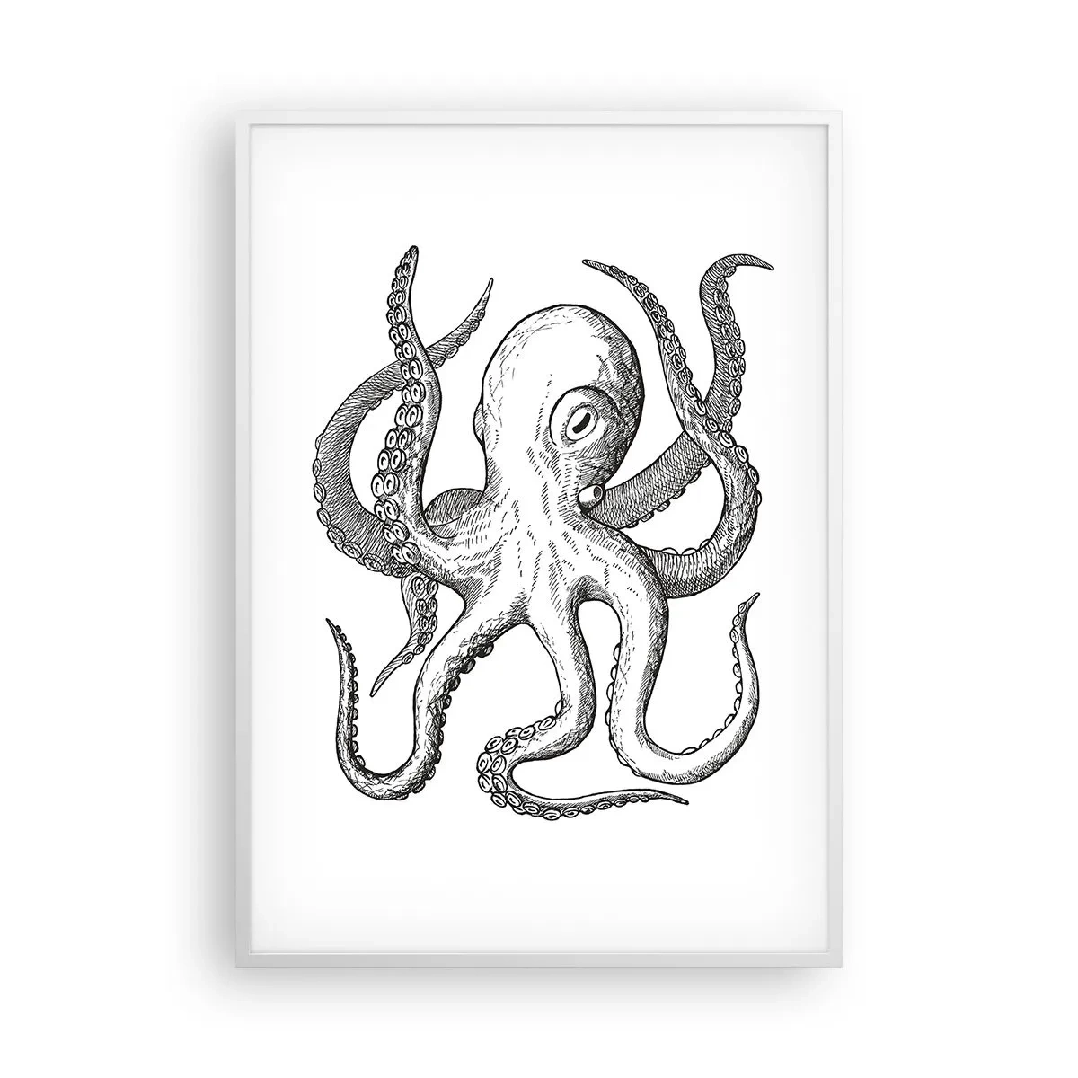 Poster in een witte lijst - Dansend met de golven - 70x100 cm