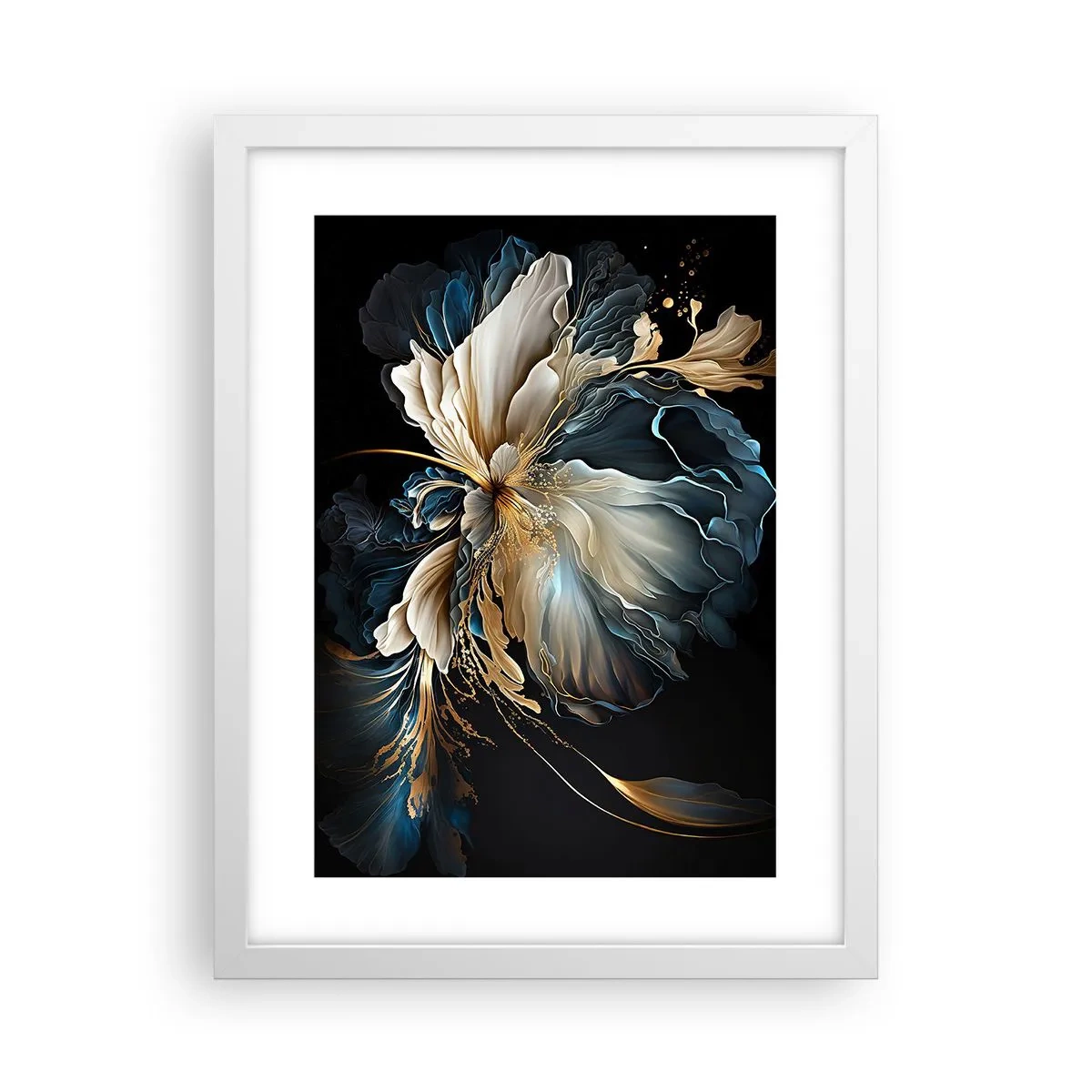 Poster in een witte lijst - Sprookjesachtige varenbloem - 30x40 cm