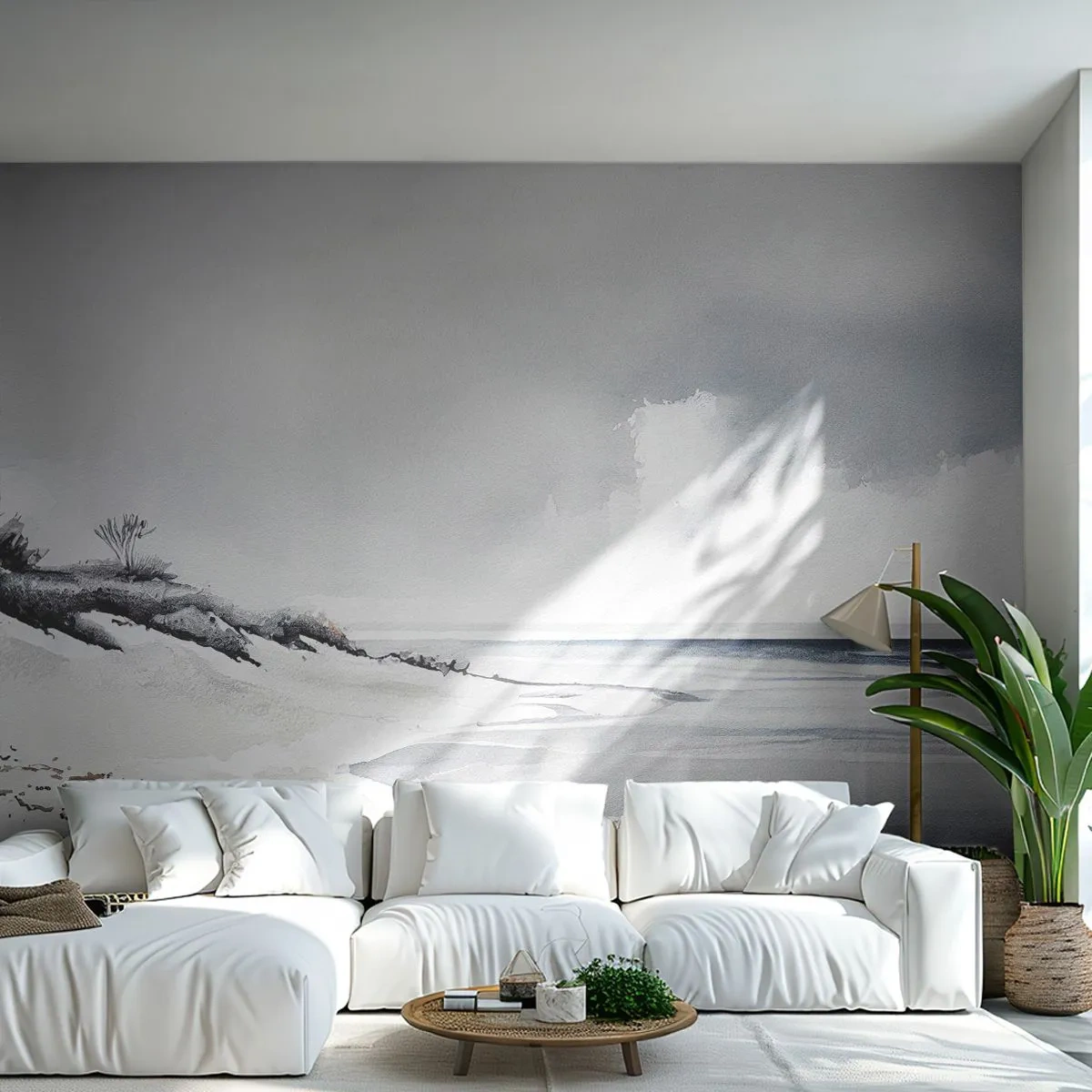 Fotobehang Premium Canvas - Voor altijd samen - Duinen, Strand, Oceaan - 200x140 cm
