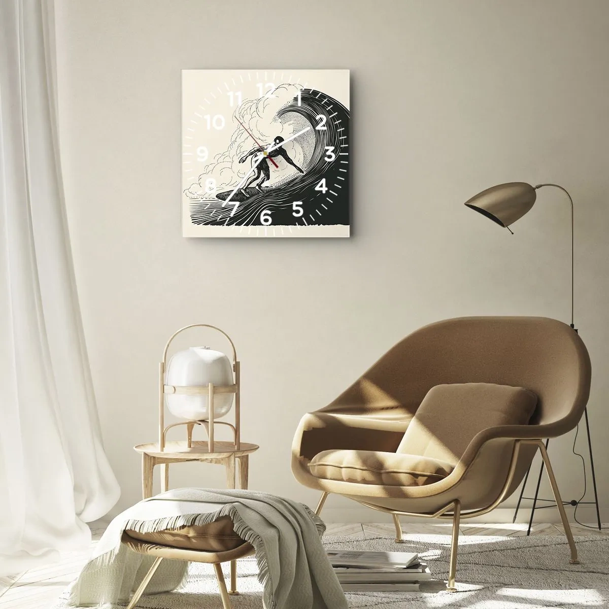 Wandklok - Klok - Koning van de golf - 40x40 cm