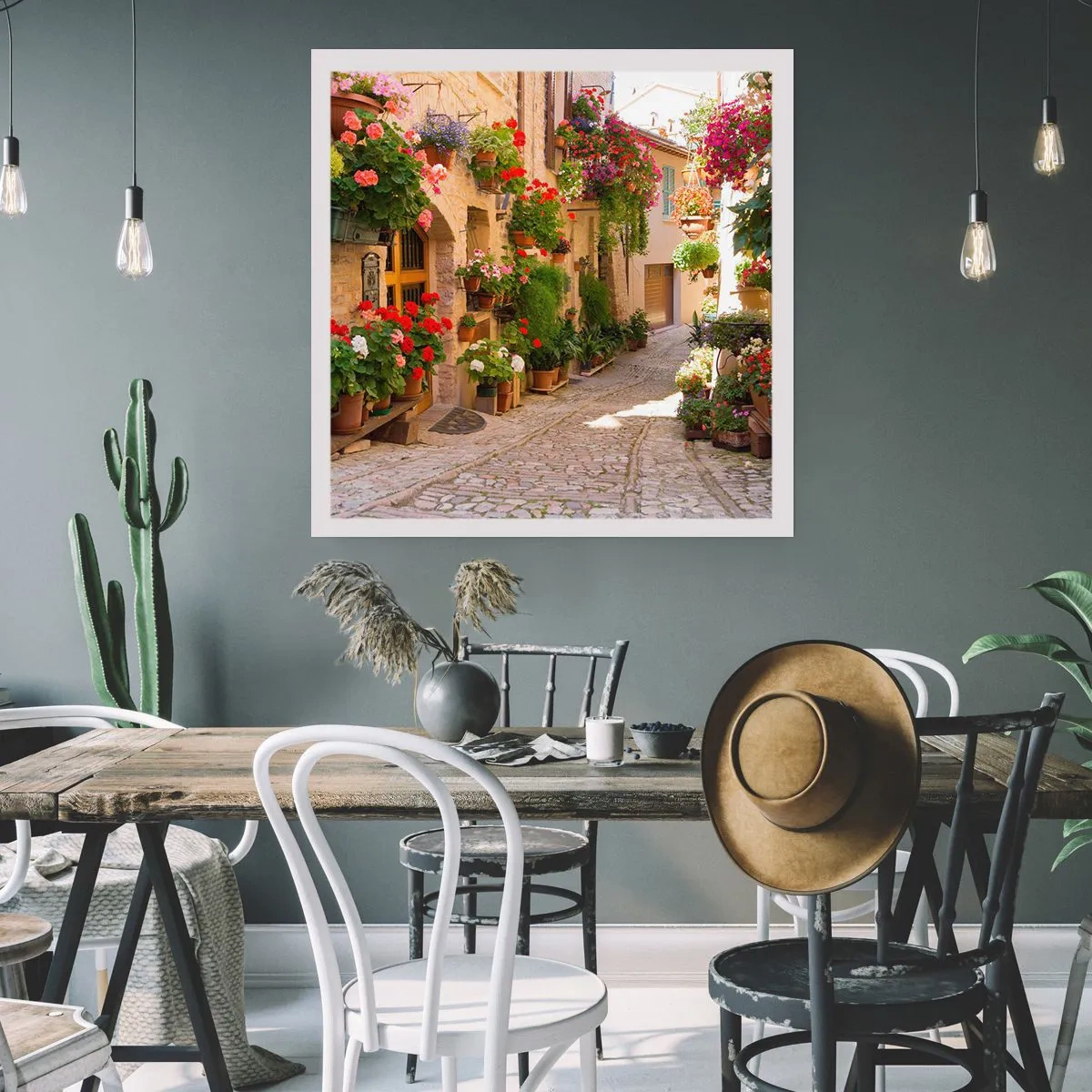 Poster - In de vloed van bloemen - 30x30 cm