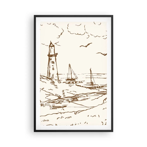 Poster in een zwarte lijst - Een overzicht van de herinneringen aan de zomer - 61x91 cm