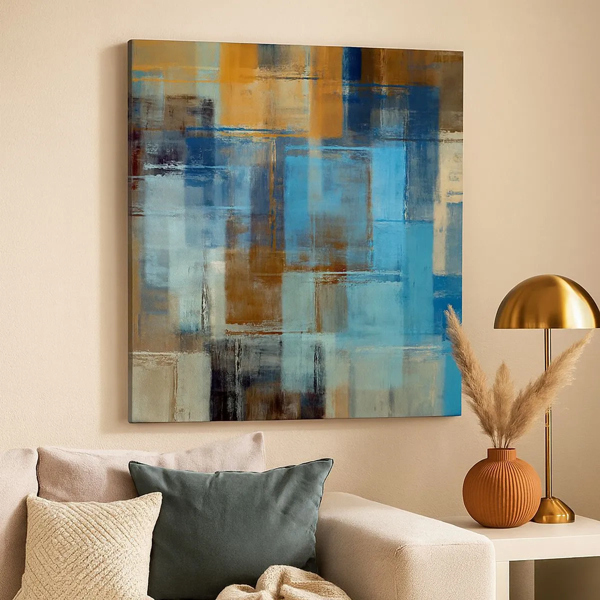 Schilderen op canvas - Door de blauwe sluier - 30x30 cm