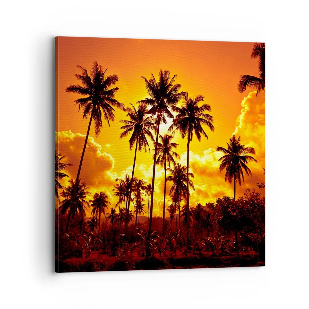 Schilderen op canvas - Bergen staan ​​in brand, bossen staan ​​in brand - 70x70 cm