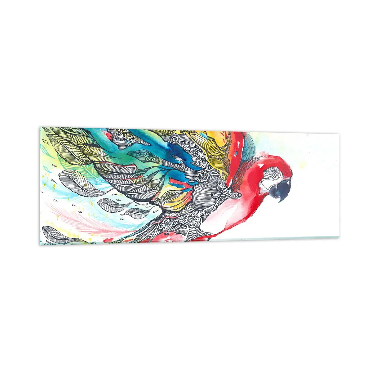 Schilderen op glas - Leef kleurrijk - 90x30 cm