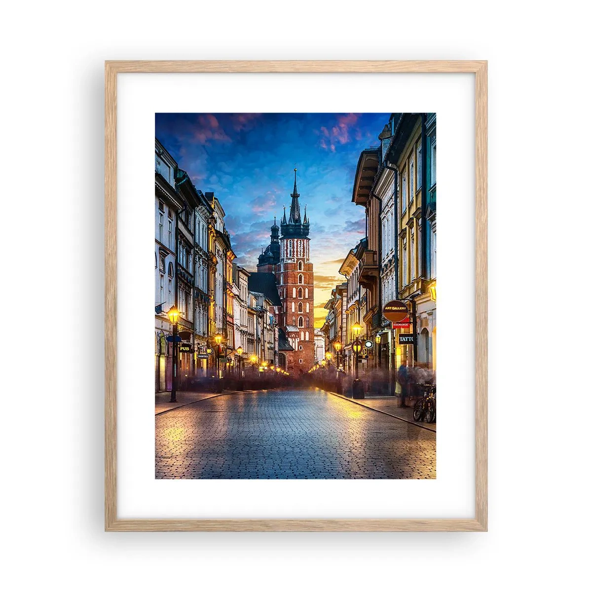 Een poster in een licht eiken lijst - Charme van Krakau - 40x50 cm