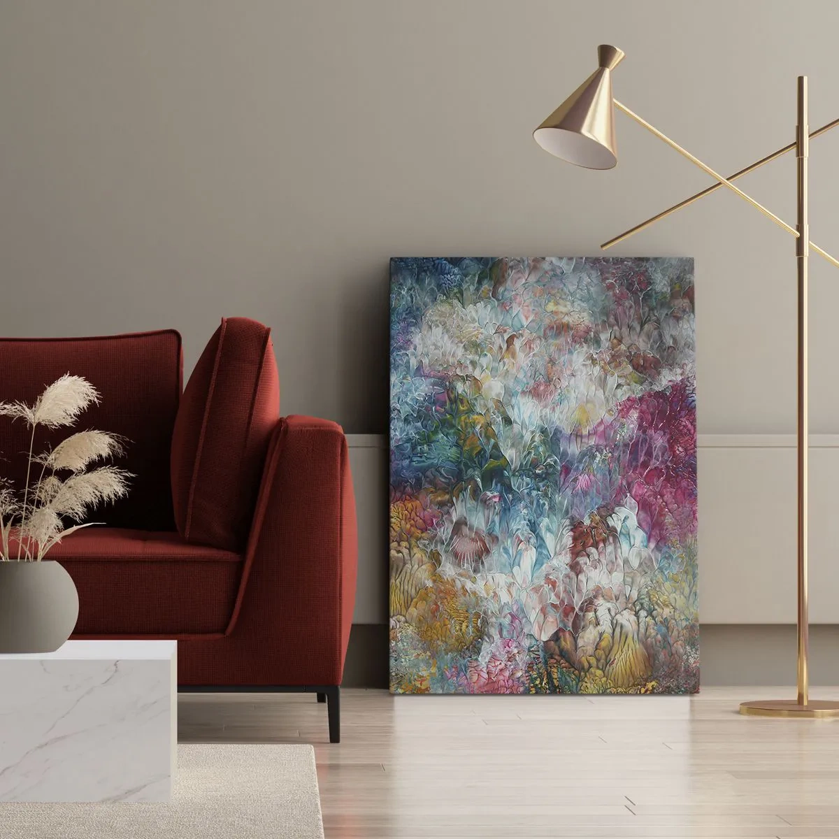 Schilderen op canvas - Volledig in bloei - 55x100 cm